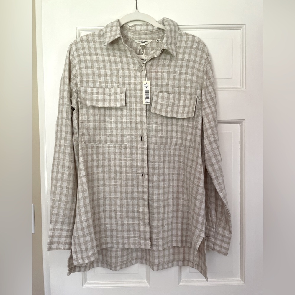Max Studio Tan Casual Button Down Shirt
